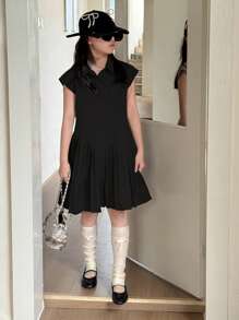 DAZY Tween Girls Daily Casual Fall Dress - Black - View 1