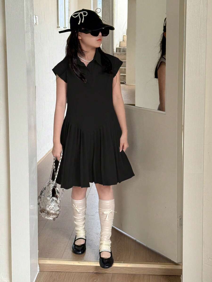 DAZY Tween Girls Daily Casual Fall Dress - Black - View 1