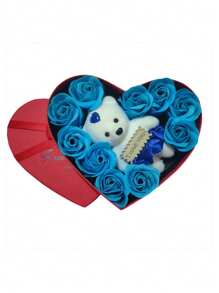 10 件玫瑰香皂花心形礼盒，创意生日/婚礼派对礼物 - 彩色 - 查看 8