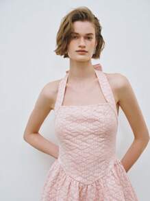 SHEIN LUNE 春季新款女士露背无袖优质短款连衣裙 - 藕粉色 - 查看 6