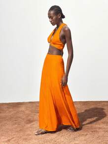 Maija Trang phục hai mảnh dành cho phụ nữ mặc hàng ngày - trái cam - Xem 5