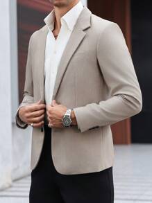 Manfinity Mode 大码男士休闲通勤纯色西装外套