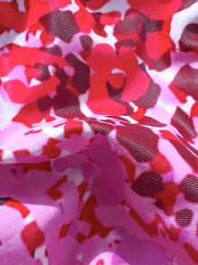 Swim Mod 2pcs/Set Women Summer Random Print Halter Backless Thong Bikini Set, Sexy - Multicolor - View 6