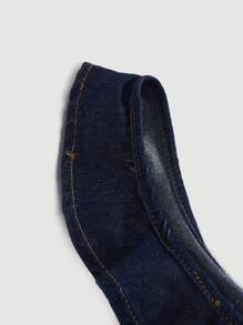 SHEIN MOD 女士性感荷叶边露背牛仔连体裤，适合夏季穿着