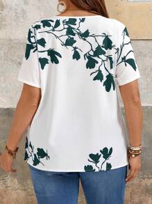 EMERY ROSE Blusa con estampado floral tallas grandes, de moda para el verano