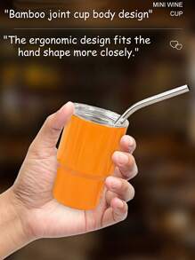 1pc/2pcs/6pcs Stainless Steel Double-Layer Sublimation Mini Tumbler Coffee Cup With Lid And Straw Water Cup Double-Layer Vacuum Insulated Cup Suitable For Bars, Clubs, Restaurants, Families, Party Supplies