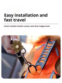 PETSIN 1pc Dog & Cat Car Harness Reflective Strap Retractable Leash, Pet Travel Car Belt With Adjustable Buckle, Automotive Pet Supplies, Popular In Europe & America - Multicolor - View 8