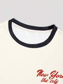 ROMWE MEN Street Life 男士高街复古风格圆领 T 恤，适合休闲日常穿着，春夏季 - 彩色 - 查看 3