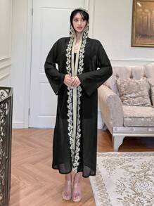 DAZY Elegant Long Dress With Cover Up, Women Summer New Arrivals - Black - View 5