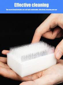 PETSIN 1 件柔软舌感宠物美容刷 - 类似于母猫的舌头，舒适的宠物美容工具，适合造型和安抚猫咪，欧美流行的宠物刷和梳子 - 白色 - 查看 7