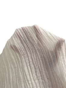 SHEIN Essnce 女士夏季纯色无袖前系带褶皱衬衫，飘逸上衣，海岛度假，蜜月女士，母亲节，透明上衣，奶油黄色