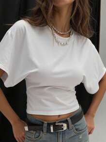 SHEIN White Loose Fit T-Shirt, Fashionable For Summer