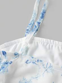 Vestido informal sin mangas con estampado floral menudo para niñas preadolescentes de vacaciones