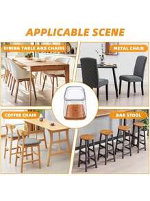 4/8/16/24件方形椅腿地板保护垫、硬木地板家具垫、椅腿家具滑块、椅子矩形地板保护垫、硅胶椅腿盖，有效保护地板和桌腿 - 棕色 - 查看 6