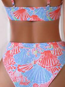 Swim Vcay Women's Summer Beach Shell Print Sexy Bikini Set, Random Print - Multicolor - View 6