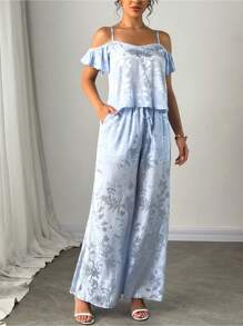 SHEIN Clasi Women Two Pieces Outfits For Daily Wear - Blue - View 3