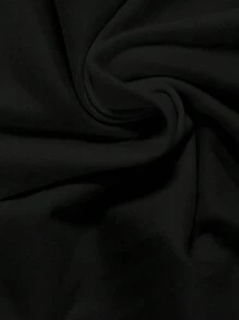 SHEIN LUNE Áo thun tay ngắn cổ tròn in họa tiết hoa cho nữ - màu đen - Xem 4