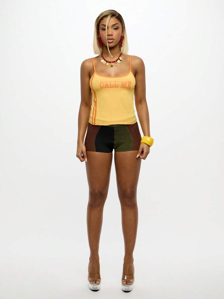 SUMWON WOMEN Crochet Knit Patchwork Retro Style Shorts