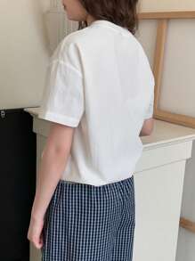 DAZY 青少年女孩秋季T恤，返校服装 - 白色 - 查看 4