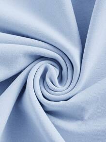 SHEIN Girlism Tween Girls Fitted Knitted Bodycon Pleated Midi Skirt 2 Pieces Set, Casual - Baby Blue - View 4