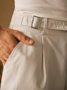 Manfinity ModaGents Pantaloni scurți casual țesuți decorativi cu tiv rulat pentru bărbați