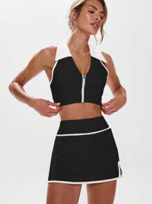 Musera Sport 女士运动背心 夏季网球吸湿排汗运动背心 适合球场、健身房等各种场合 - 黑色 - 查看 1