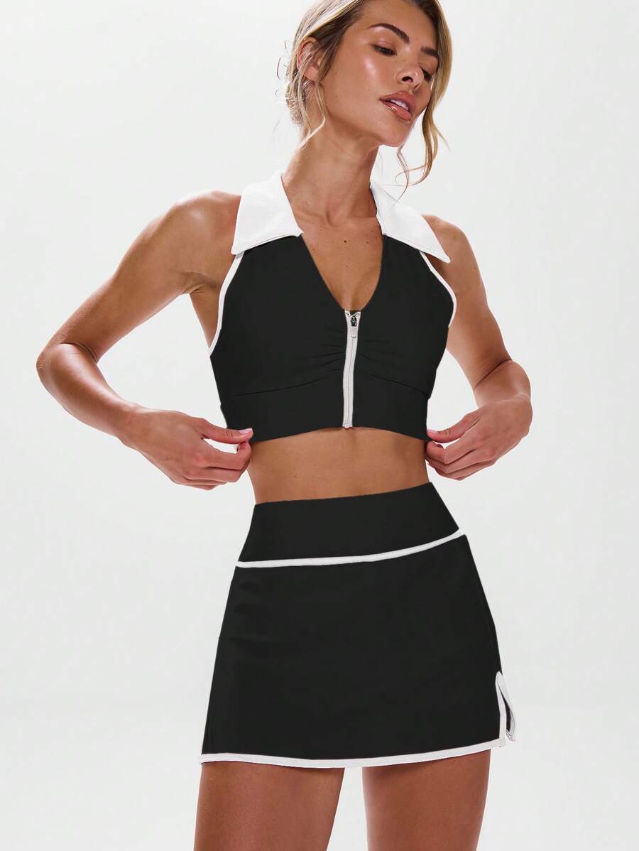 Musera Sport 女士运动背心 夏季网球吸湿排汗运动背心 适合球场、健身房等各种场合 - 黑色 - 查看 1