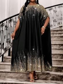 Fleurora Primavera e verão elegante festa coquetel concerto/festival de música colorido tecido decote redondo vestido de baile uma peça manga longa manga curta vestidos plus size aniversário e eventos vestidos festival plus size roupas de verão roupas femininas trajes de festival de verão trajes de festival para mulheres roupas de verão femininas trajes de verão para mulheres vestidos de verão para mulheres - Multicolorido - Ver 3