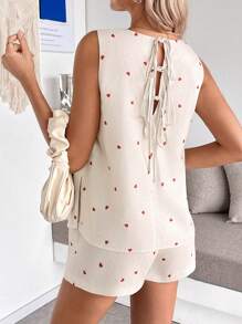 SHEIN Maternity Two Pieces Suits,Maternity Set,Maternity Clothes - Khaki - View 2