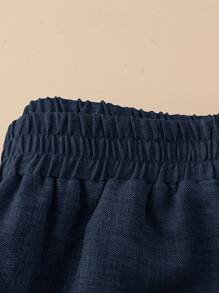 Rusticease 女士纯色松紧腰宽松阔腿休闲裤，百搭