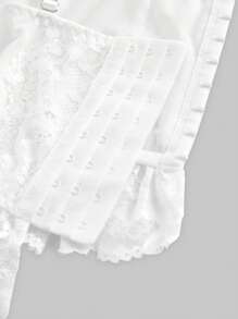 ROMWE Fairycore Romantic Mermaid Lace Mesh Patchwork Handmade Sexy Halter Top For Women