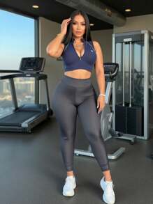 Innovista Sostén deportivo esculpido y ultrasexy, suave como mantequilla para gimnasio con gran elasticidad y absorción de sudor, de alto rendimiento, top corto sin mangas, sin aros, con abertura y recortes en la espalda, con cierre, en azul, verde, para levantamiento de pesas, entrenamiento de fuerza física, mancuernas, actividades al aire libre, ciclismo, motociclismo, , ejercicios aeróbicos y cardio, yoga y pilates, boxeo, senderismo y travesía, tenis y golf, equipamiento de máquinas y entrenamiento, conjuntos de ropa de entrenamiento y chándal, bíceps, ropa deportiva urbana, ícono de moda, impresionante y elegante, para brillar y sentirse bien en fiestas y festivales de música, ajuste sexy para la calle, esencial diaria y fácil de usar, ropa deportiva de , movimiento moderno, motivación veraniega