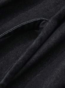 DAZY 夏季新款宽松休闲复古风女式牛仔两件套 - 黑色 - 查看 3