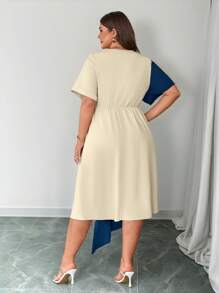 Cravure Đầm tay ngắn xẻ tà thanh lịch cổ điển cho nữ, mùa hè - Nhiều màu - Xem 2