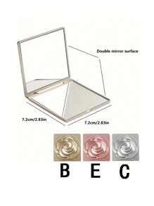 1 pezzo Specchio compatto con design a rosa, specchio per il trucco da viaggio elegante e quadrato per donne e ragazze, specchio cosmetico portatile pieghevole da tenere in mano, regalo perfetto da mettere in tasca, borsetta o borsa