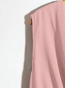 SHEIN LUNE 蓝色无袖衬衫，法式优雅扭腰设计 - 粉色 - 查看 3