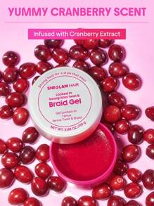 Locked in 強力定型扭辮髮膠，髮蠟強力定型不油膩定型髮膠，不剝落，不美白，防水，美味的蔓越莓香味，富含蓖麻油、椰子油和乳木果油，可對抗毛躁和飛毛，滋潤和撫平頭髮，修復乾燥和辮子受損的頭髮，最適合捲髮/捲曲的頭髮-麻花辮、辮子、辮子 生日 禮物 假期 粉紅色的 氛圍 化妝品 旅行 學校 節慶 玫瑰 展示 女孩 魅力 護髮 母親節 想要 時尚 銳舞派對 - 無色 - 查看 6