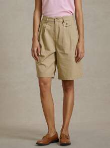 Briarwyn Women Casual Solid Color Woven Loose Shorts With Pockets Summer 0utfits For Women And Beach 4th Of July Airport - Brown - View 5