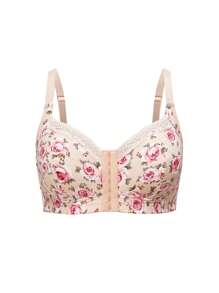 SHEIN 1 pieza Sujetador sin alambres con cierre delantero para tallas grandes - Multicolor - Ver 6