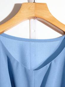 Franclia French Elegant Twist Waist Sleeveless Button Shirt In Blue - Blue - View 3