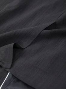 Calvornis Chaqueta de traje y pantalones de unicolor talla grande para hombres - Negro - Ver 3