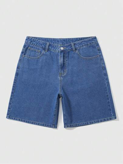 Goth Men's Summer Casual Cross Embroidered Denim Shorts