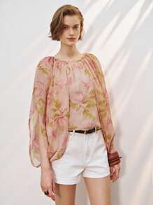 Lumivelle Women's Printed Round Neck Long Sleeve Blouse (Random Print) Fall Cloth For Women - Multicolor - View 3