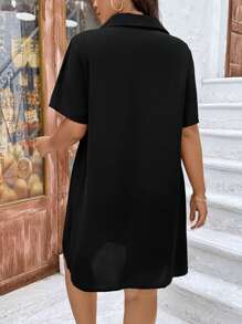 Weeklong Casual Straight Loose Fit Comfy Summer Dress, Suitable For Office And Commute BASICS - Black - View 2