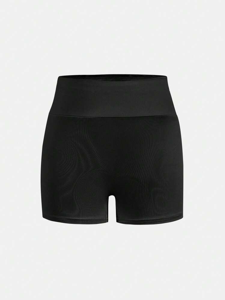 SHEIN Girlism Set de 4 shorts deportivos/de yoga de punto de cintura alta en color liso para niñas preadolescentes, uso casual de primavera/verano - Morado Violeta - Añade 4