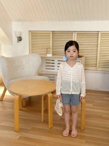 Dazy Kids Young Girls Casual Bowknot Stylish Cardigan, Summer - Yellow - View 2