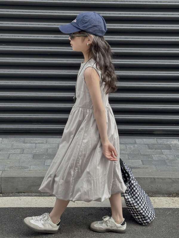 DAZY Girls Sleeveless Round Neck Dress, Summer