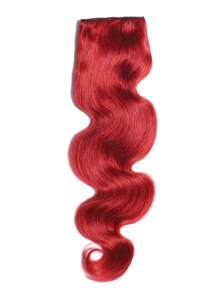 Red Clip In Hair Extensions Real Human Hair 1Pc 5 Clips Remy Human Hair Clip In Extensions Soft Body Wave For Women Red Hair Extensions Halloween Costumes - SRed - View 5