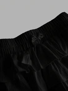 年轻女孩时尚纯色修身休闲短裤 - 黑色 - 查看 6