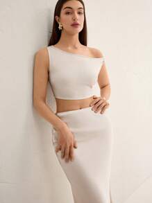 SHEIN Unity 女士日常两件套服装 - 米色 - 查看 7